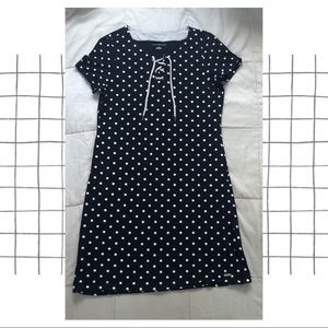 Tommy Hilfiger Polka-Dot Lace Up T-Shirt Dress
